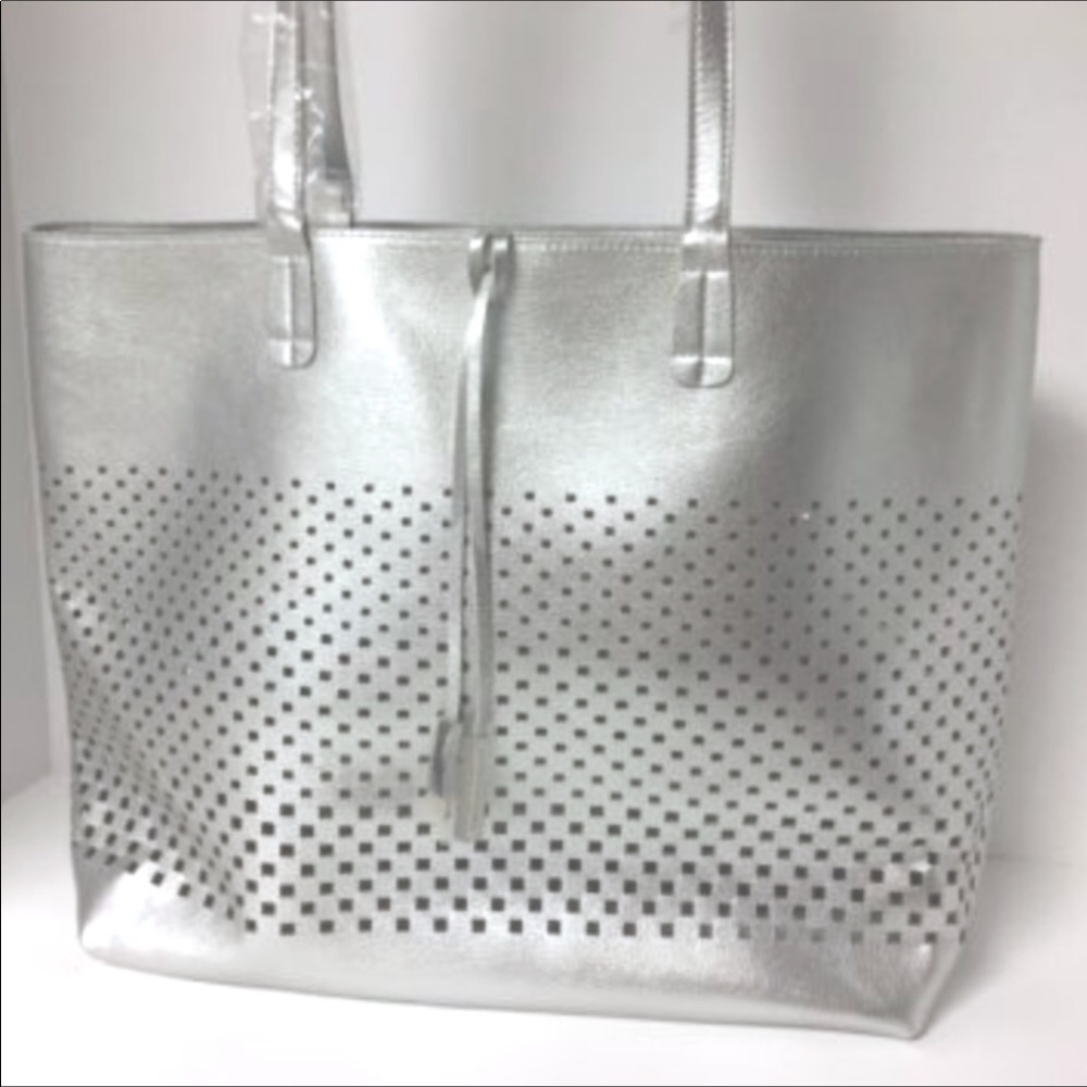 Rodan + Fields Metallic Silver Tote